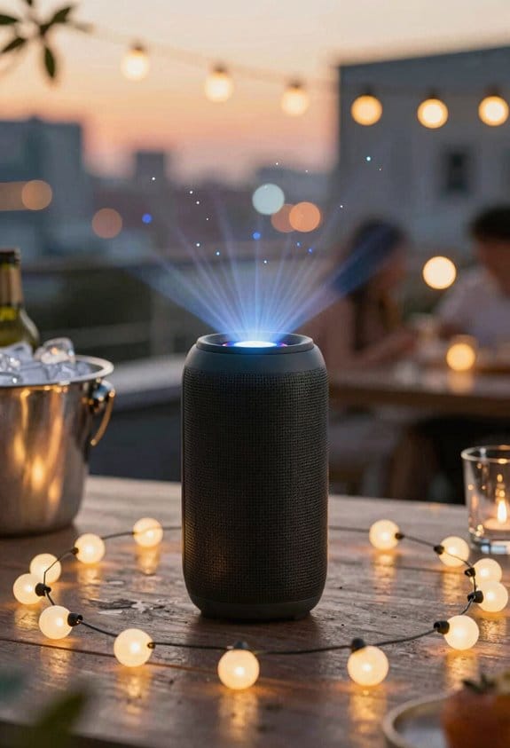 loose circle speakers angled inward