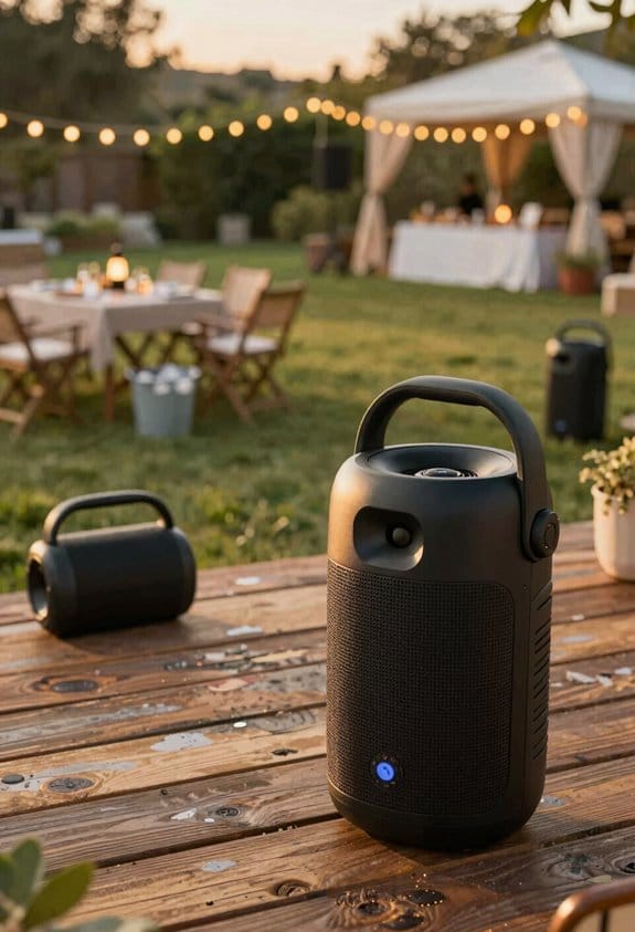 outdoor party speaker setup