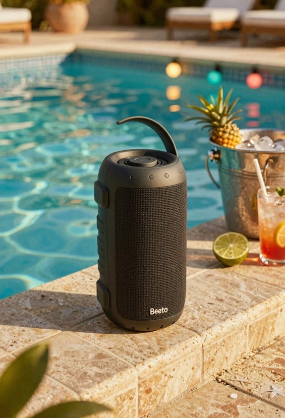 waterproof boombox with punchy bass